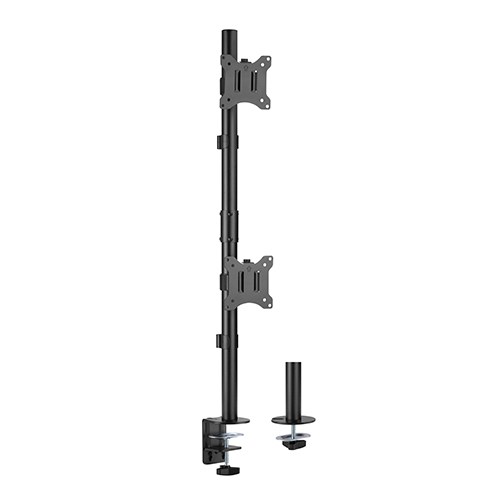 LDT57-C02V Brateck Vertical Pole Mount Dual-Screen Monitor Mount Fit Most 17'-32' Monitors, Up to 9kg per screen VESA 75x75/100x100 LDT57-C02V