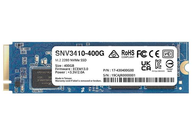 SNV3410-400G Synology SNV3410 M.2 2280 400G Enterprise-Class NVMe SSD, SNV3410-400G