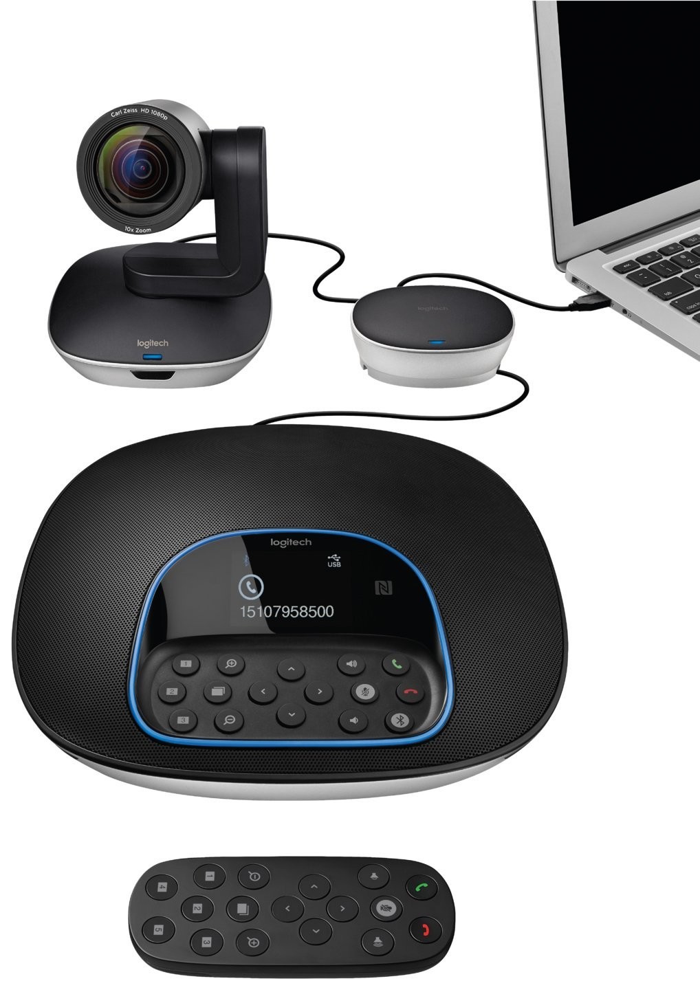 Logitech Cc3500e Conference Cam Group Webcam For Big Meeting Rooms 1080p Camera & Speakerphone