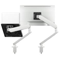 ATDEC ORA Duo High-Performance Dynamic Monitor Arms with Laptop Tray. F-Clamp Desk Fixing. Max Load 8kg. Up to 35" screens. Up to 18" Laptops. White AW-ORA-F-AWM-N-W