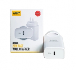 USP 20W PD Fast Wall Charger - White (6972475750565), USB-C, Extremely Compact Plug Makes It Ideal for Home, Office and Vacations 6.97248E+12