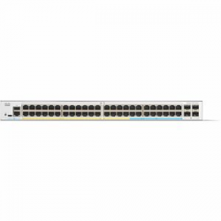 Cisco Catalyst 1300 C1300-48P-4X 48 Ports Manageable Ethernet Switch - 10 Gigabit Ethernet - 10/100/1000Base-T, 10GBase-X - 3 Layer Supported - Modular - 463.32 W Power Consumption - 370 W PoE Budget - Optical Fiber, Twisted Pair - PoE Ports - 1U High C13