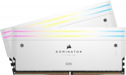 Corsair DOMINATOR® TITANIUM RGB 64GB (2x32GB) DDR5 DRAM 6000MT/s CL30 Intel XMP Memory Kit — White CMP64GX5M2B6000C30W