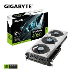 Gigabyte nVidia GeForce RTX 4060 EAGLE OC ICE-8GD GDDR6 Video Card, PCI-E 4.0, 2505 MHz Core Clock, 2x DP 1.4a, 2x HDMI 2.1a*2 GV-N4060EAGLEOC ICE-8GD