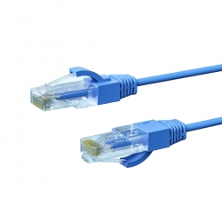 0.5m CAT6A THIN U/UTP LSZH 28 AWG RJ45 Network Cable | Blue 004.650.0001