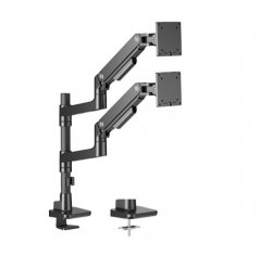 Brateck LDT81-C024P-B NOTEWORTHY POLE-MOUNTED HEAVY-DUTY GAS SPRING DUAL MONITOR ARM Fit Most 17"-49" Monitor Fine Texture Black(new) LDT81-C024P-B