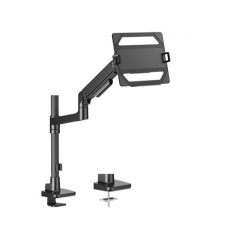 Brateck LDT81-C012P-ML-B POLE-MOUNTED HEAVY-DUTY GAS SPRING MONITOR ARM WITH LAPTOP HOLDER For most 17"~49" Monitors, Fine Texture Black (new) LDT81-C012P-ML-B