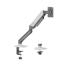 Brateck LDT88-C012 SINGLE SCREEN RUGGED MECHANICAL SPRING MONITOR ARM For most 17"~32" Monitors, Space Grey & White (New) LDT88-C012