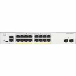 Cisco Catalyst 1300 C1300-16P-2G 16 Ports Manageable Ethernet Switch - Gigabit Ethernet - 1000Base-X, 10/100/1000Base-T - 3 Layer Supported - Modular - 2 SFP Slots - 154.50 W Power Consumption - 120 W PoE Budget - Optical Fiber, Twisted Pair - PoE Por C13