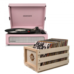 Crosley Voyager Amethyst - Bluetooth Portable Turntable & Record Storage Crate CR8017BSC-AM4