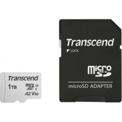 Transcend 1 TB Class 10/UHS-I (U3) V30 microSDXC - 100 MB/s Read - 85 MB/s Write - 5 Year Warranty TS1TUSD300S-A