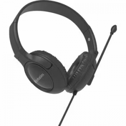 Verbatim Wired On-ear, Over-the-head Stereo Headset - Black - Binaural - Circumaural - 32 Ohm - 20 Hz to 20 kHz - 120 cm Cable - Noise Cancelling, Omni-directional Microphone - Mini-phone (3.5mm) 66705