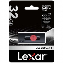 Lexar JumpDrive D300 OTG USB 3.1 USB Type-C and USB Type-A 32GB ,  5 year Warranty. LJDD300032G-BNBNG