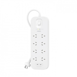 Belkin Connect 8-Outlet Surge Protector with Dual USB-C 30W -(SRB004AU2M), Dual USB-C Ports, 2M Power Cord, RCM Safety Certified, $70,000 CEW SRB004AU2M