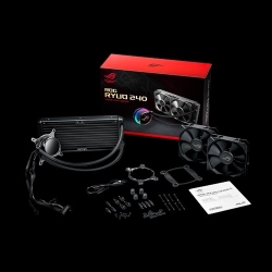 Asus Rog Ryuo 240 All-In-One Liquid Cpu Cooler Oled Aura Sync Rgb 240Mm Radiator Fan Rog Ryuo 240