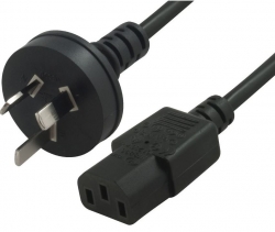 Astrotek Au Power Cable 2m - Male Wall 240v Pc To Power Socket 3pin To Ice 320-c13 Black At-iecm-18m