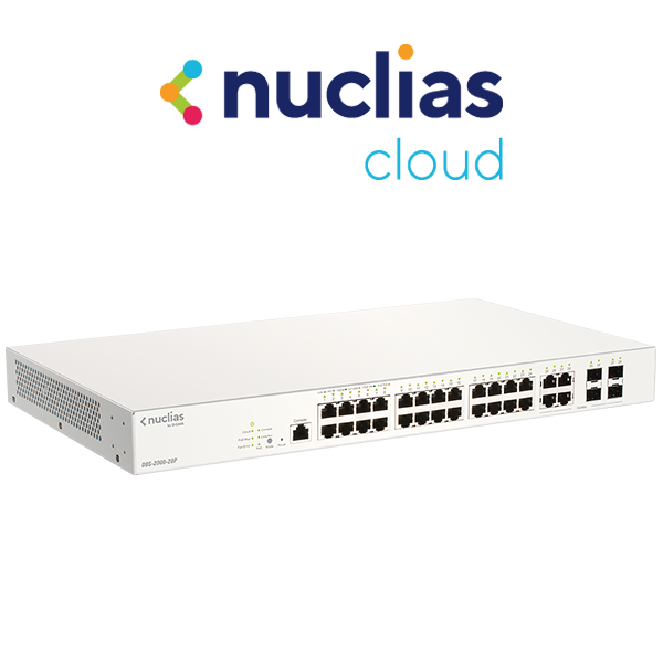 D-Link 28-Port PoE Gigabit Nuclias Cloud-Managed Switches - (DBS-2000-28P)