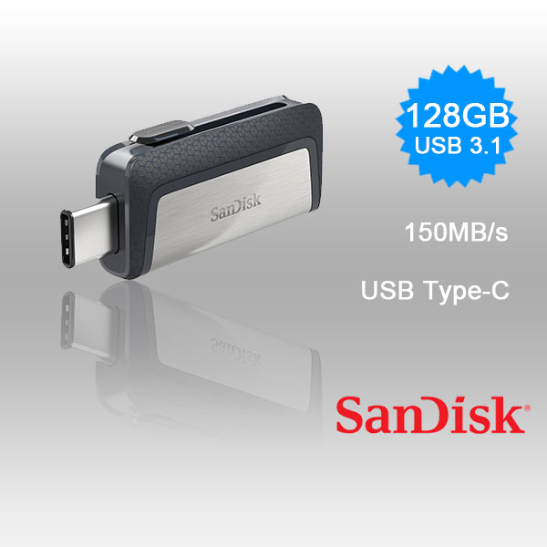 FUSSAN128GSDDDC2 Sandisk Ultra 128gb Sdddc2-128g Dual Usb Drive Type-c 3.1 Fussan128gsdddc2