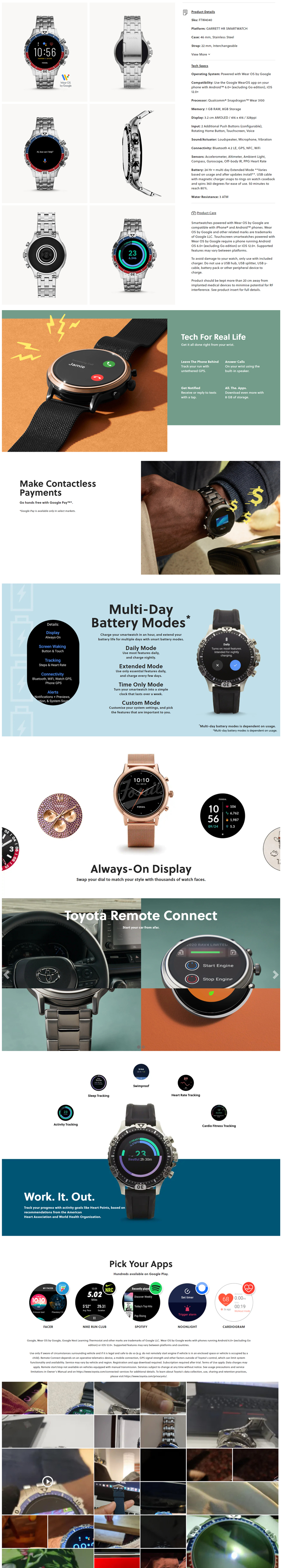 Fossil discount smartwatch ftw4040